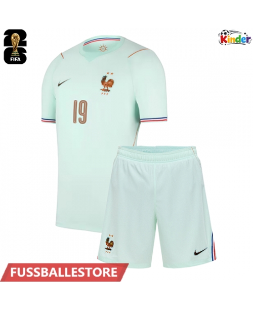 Günstige Frankreich Theo Hernandez #19 Auswärts Trikotsatzt Kinder WM 2026 Kurzarm (+ Kurze Hosen)